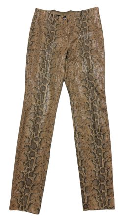 Marc Cain Schlangenprint Hose Gr. 34 beige braun