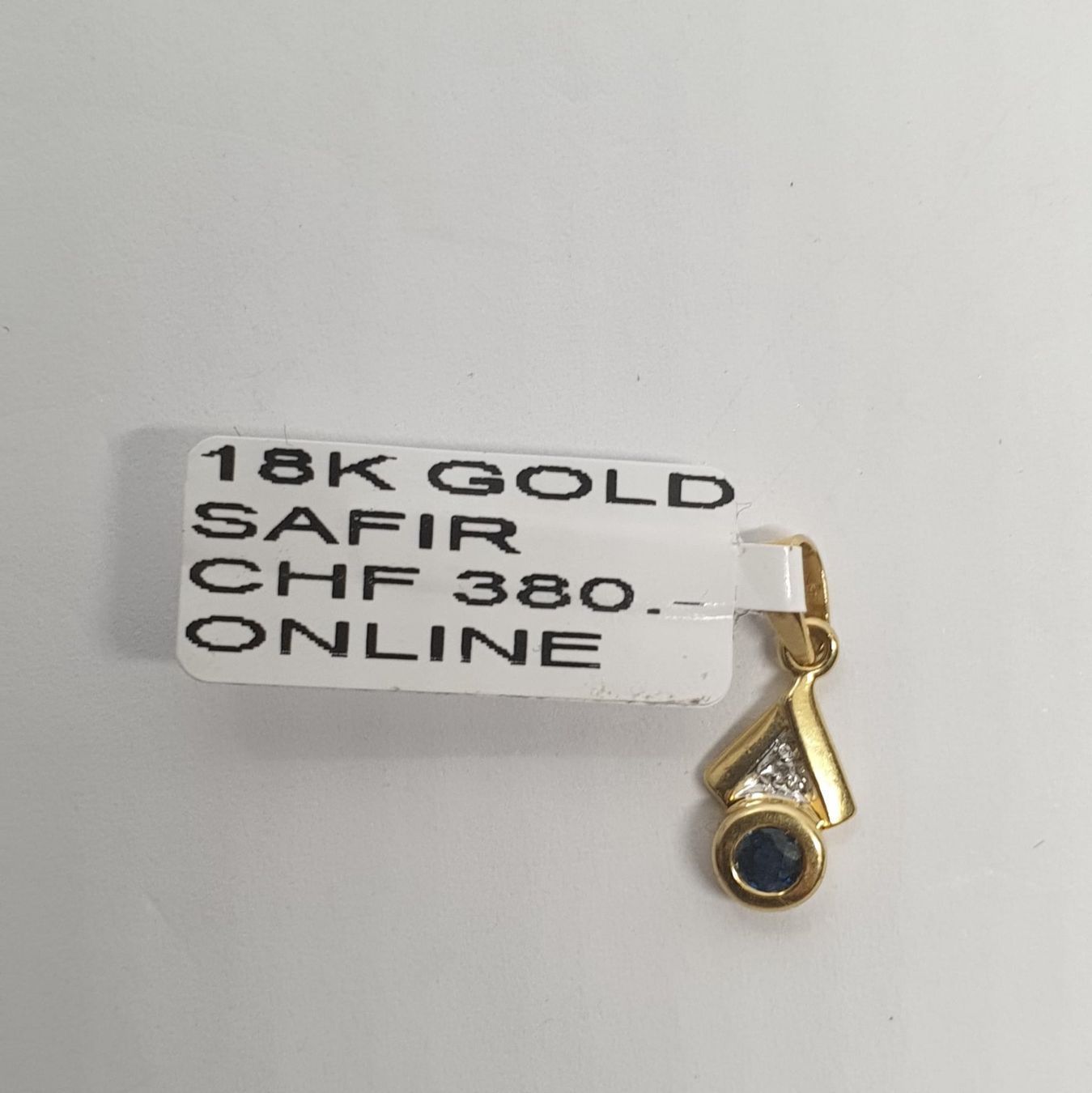 Ciondoli: Echt 18K Gold - Saphir Anhänger – Usato da Luzern venduto da Goldhaus-Luzern 1