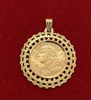Sehr schöne Anhänger mit 20er Goldvreneli 1902