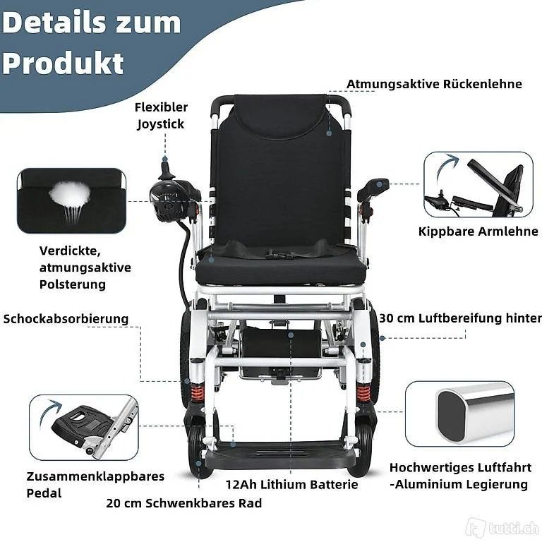 Sedie a rotelle: Aktion !!! leichter Elektrorollstuhl, Neuware – Nuovo e nell'imballaggio originale da Vinelz venduto da AlexNetti007 2