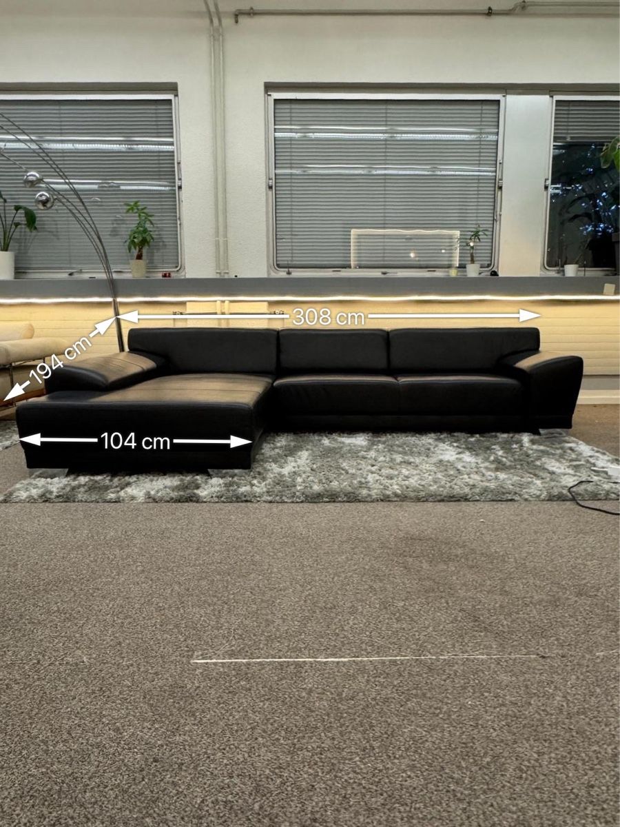 Divani: Sofa aus echtem Schafleder, schwarz mot Bettfunktion – Usato da Fehraltorf venduto da Sofalab.swiss 8