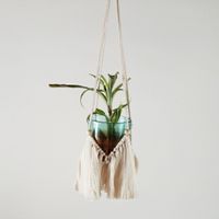 Makramee Pflanzerhalter mit Glasstopf neu