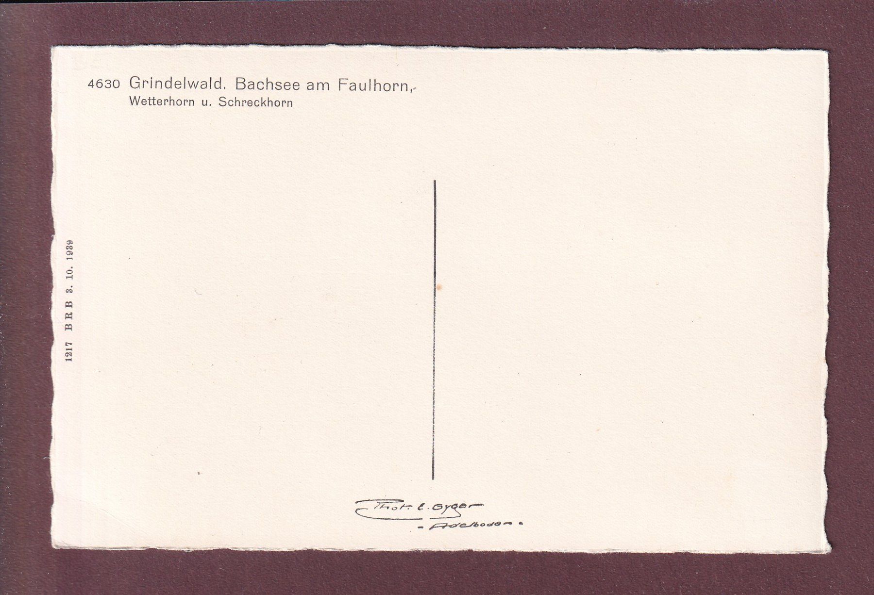 Cartoline postali: Grindelwald - BACHSEE am Faulhorn – Usato da Pully venduto da nicecards 1