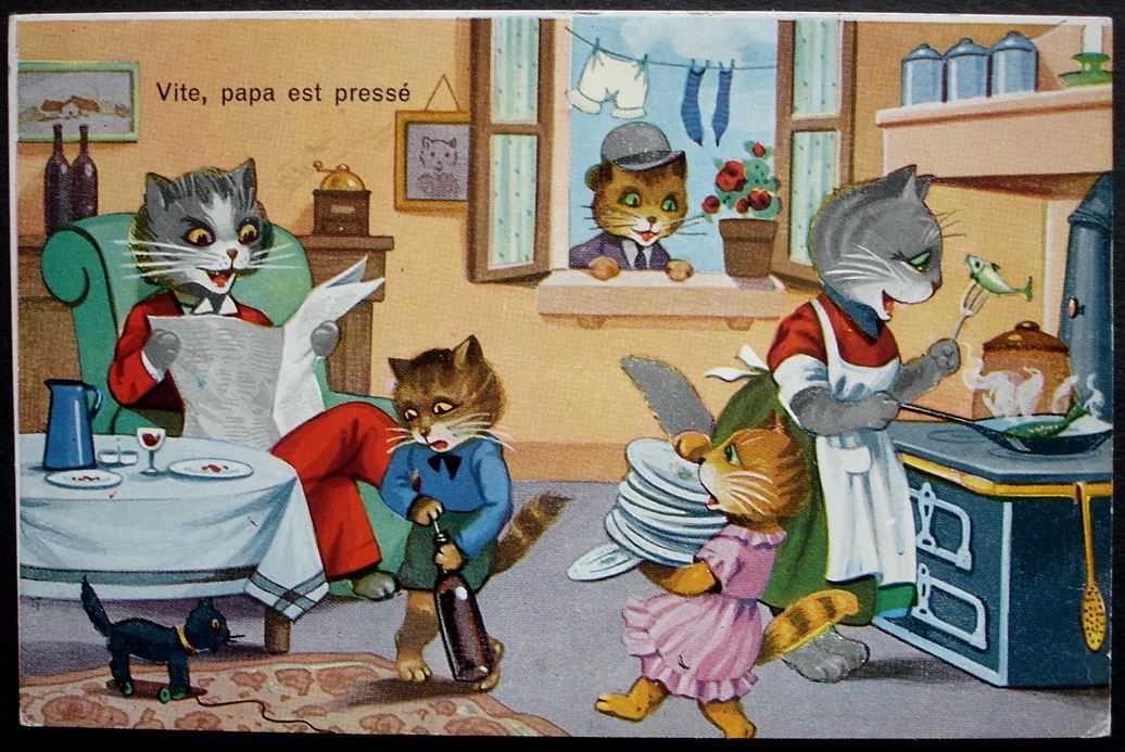 Ansichtskarten: AK Katzen in der Küche – Gebraucht aus Jona von philajona