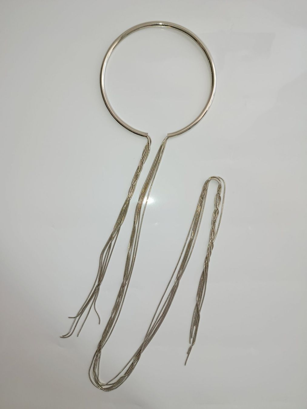 Catenine: Lange, silberfarbene Haslkette im Choker-Stil – Nuovo (secondo la descrizione) da Weiach venduto da sim_8s27 3