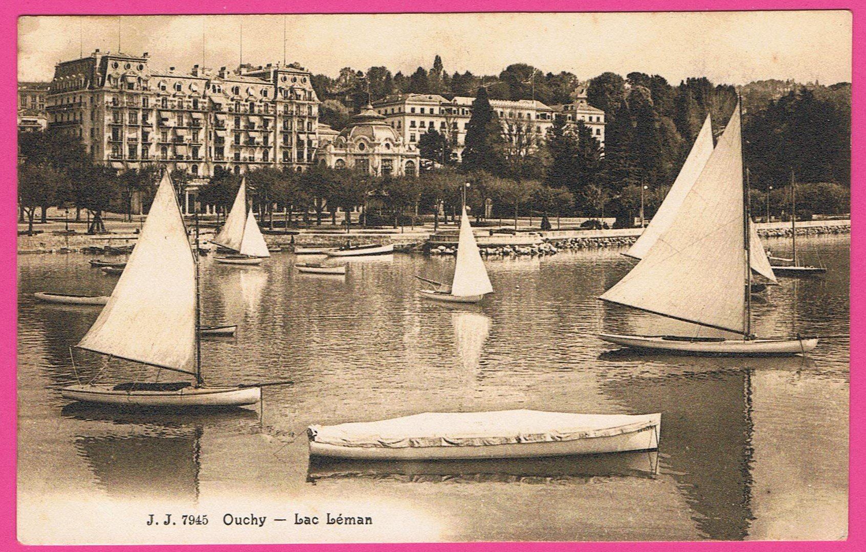 Cartes postales: Ouchy Lac Léman gel 1912 mit Booten – D'occasion à Einsiedeln par dillie
