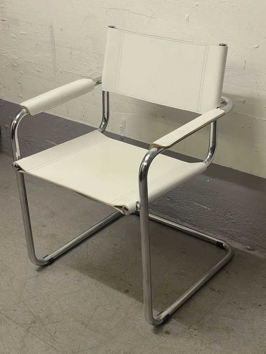 Stühle: Vintage freischwingerstuhl weiss – Gebraucht aus Zürich von Vintage-1993