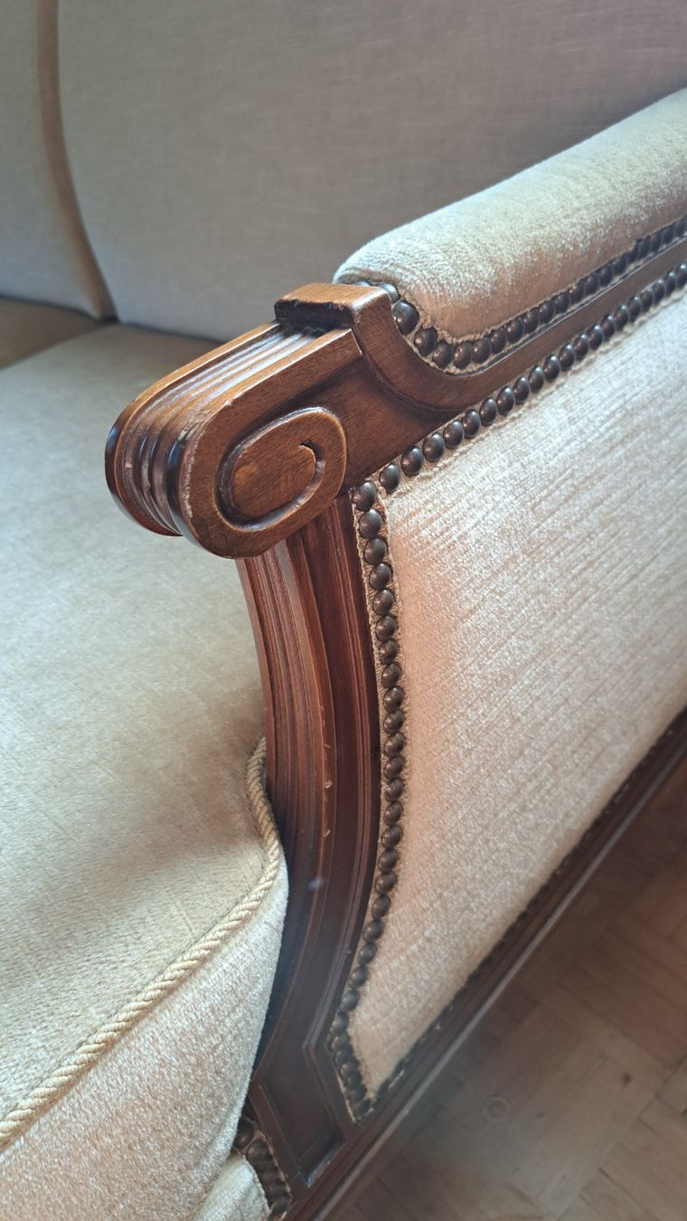 Divani: Sofa und Sessel Garnitur Holz hell bezogen – Usato da Wetzikon ZH venduto da Baron_Munchhausen 1