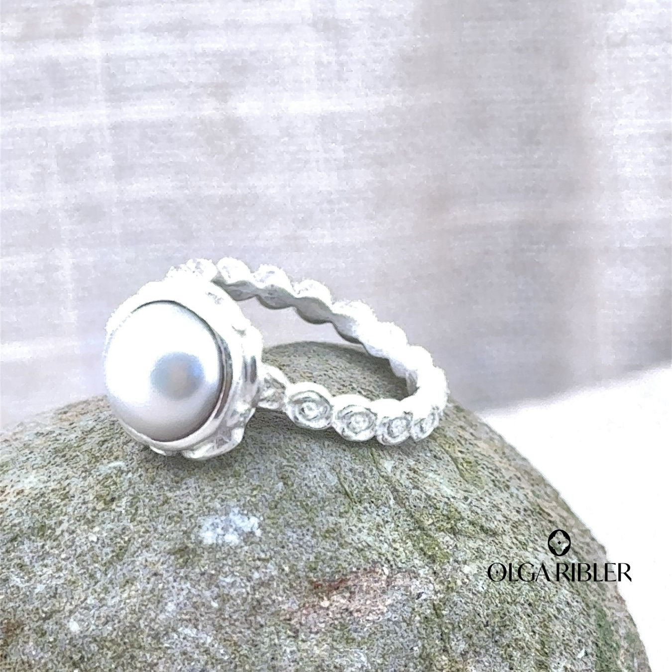 Olga Ribler Anelli: Silberring mit Perle Blumenmuster Grösse 50 – Nuovo (secondo la descrizione) da Luzern venduto da Schmuckoutlet 4