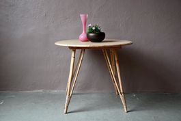 Table en rotin vintage années 60