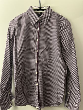 Jake's Damenbluse Grösse 36 kariert, lila/weiss