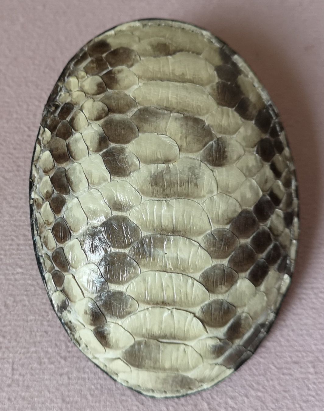 Fibbie per cinture: Ovale, konvexe Gürtelschnalle Schlangenhaut - Leder, Python – Usato da Zürich venduto da Tanteemma369