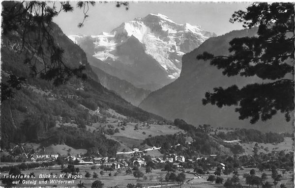 Cartoline postali: Interlaken Blick auf Gsteig – Usato da Olten venduto da clotaldi