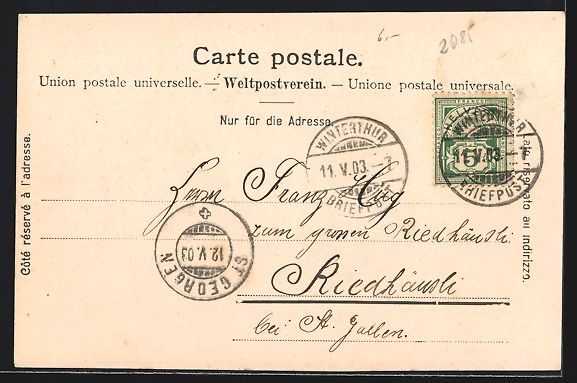 Ansichtskarten: Winterthur, Blick auf den Bahnhofplatz – Gebraucht aus Berlin von bartko-reher 1