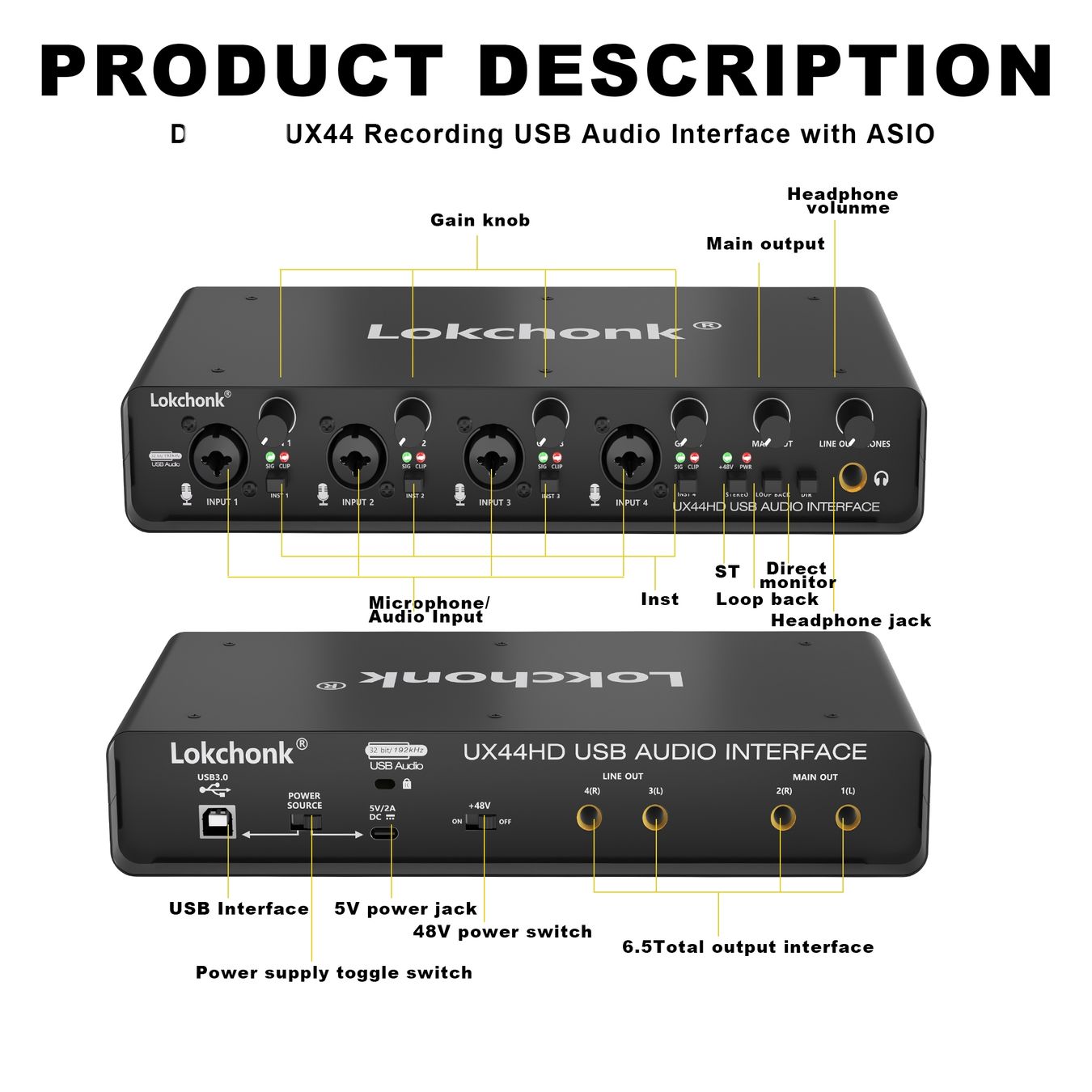 Attrezzatura per studi di registrazione: Interface Audio UX44: Studio Pro 32-bit/192kHz, 4 Canaux – Nuovo e nell'imballaggio originale da Villars-sur-Glâne venduto da Danger_Mod 7