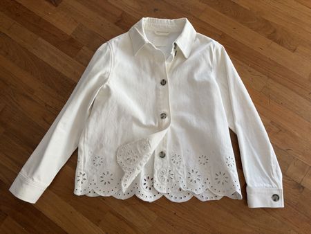 Jacke H&M weiss mit Lochstickerei Baumwolle guter Zustand