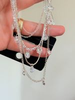 Collier multicouche fantaisie avec zirconium cubique neuf