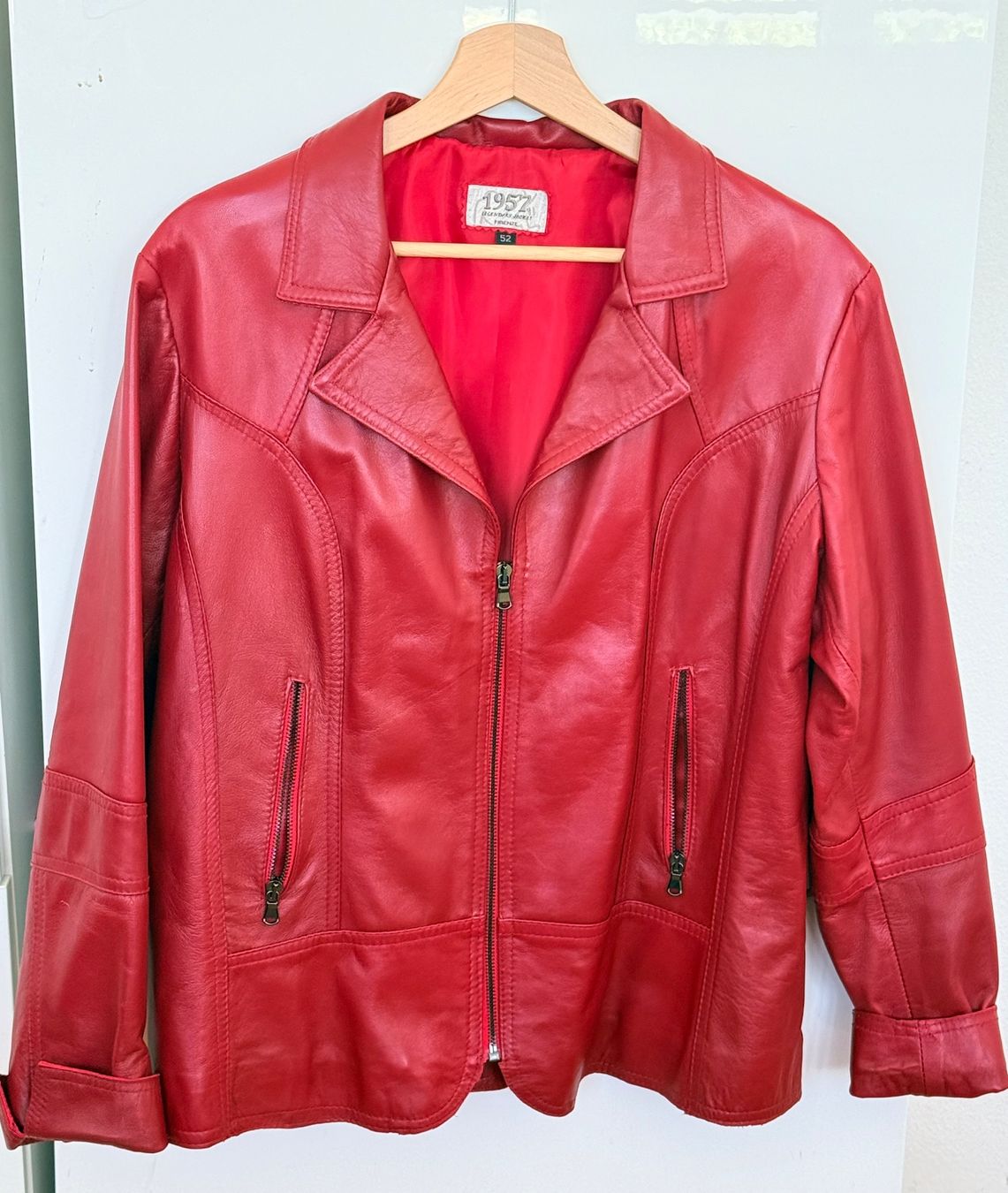 Giacche: Rote Lederjacke 1957 Firenz, Gr. 52 – Usato da Kilchberg ZH venduto da KellerCI