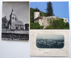 AK Arlesheim Schloss Birseck; ref. Kirche, Dorfansicht 1898