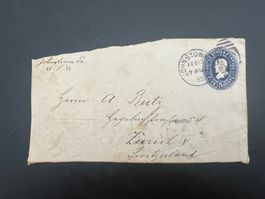 1895 Briefteil Johnstown-Zürich mit eigedr. Marke (G642)