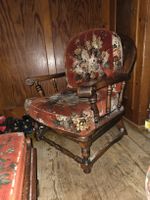 Vintage Polster-Garnitur komplett:3erSofa+Sessel+ Hocker!