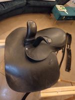 Damenreitsattel Leder schwarz gebraucht