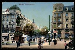 AK Zürich, Blick in die Bahnhofstrasse