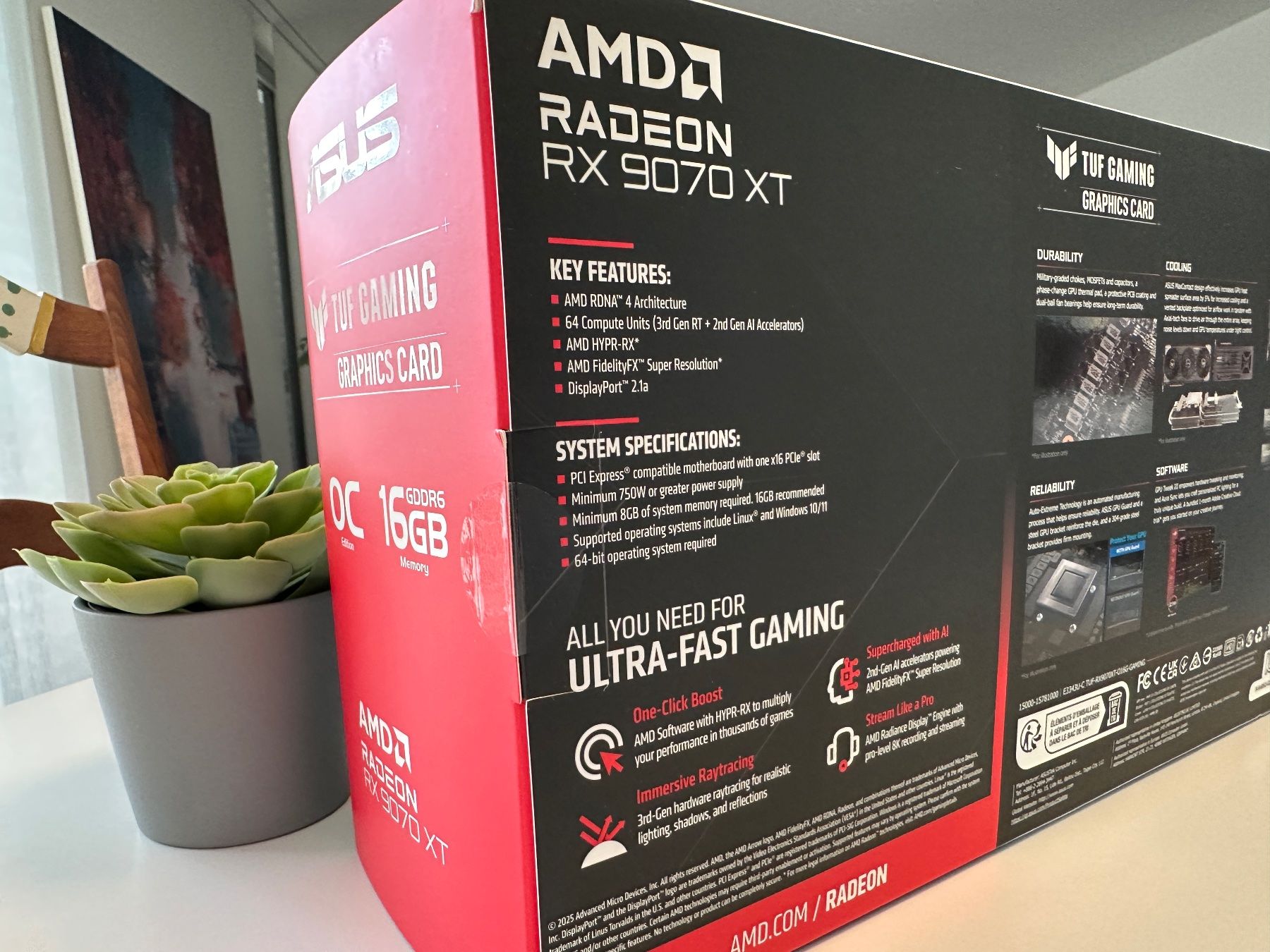 Asus Schede grafiche: ASUS TUF Gaming Radeon RX 9070XT OC – Nuovo e nell'imballaggio originale da Winterthur venduto da rem_r7ph 3