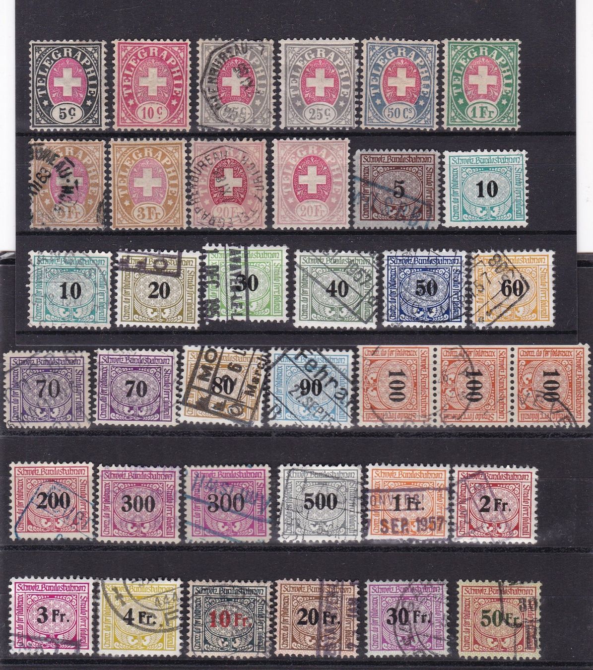 Alle Briefmarken: CH Briefmarken Lot "Telegraphen- und Eisenbahnmarken" – Gebraucht aus Münchwilen AG von Nesar