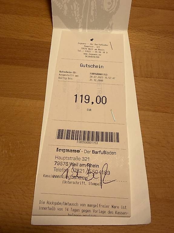 Buoni: Leguano Gutschein 119 – Usato da Basel venduto da SuraCh 1