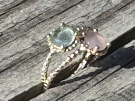 Ring zart und schön vergoldet , Gr.50 , Aquamarin!! 🎁💝