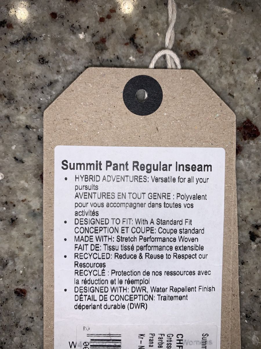 Prana Pantaloni: Pantalon prAna Summit - Noir, Taille  M  stretch – Usato da Finhaut venduto da dod 6