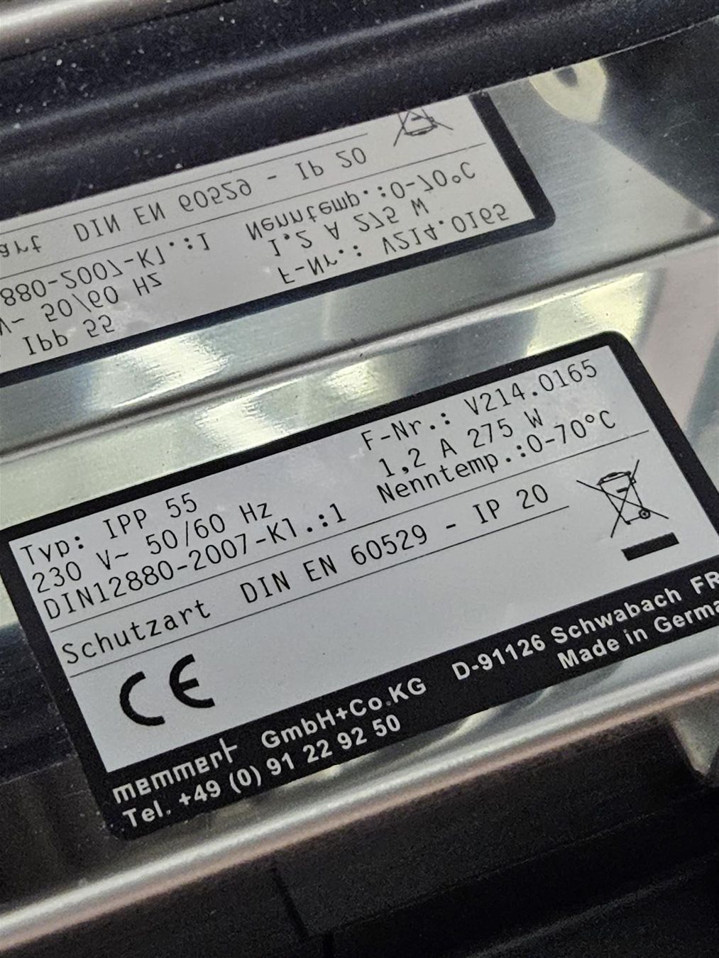 Accessori da laboratorio: Memmert IPP 55 - netzwerktauglich – Usato da Niederdorf venduto da LeptonAG_Labor 3