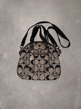 vintage coach bag brown monogram