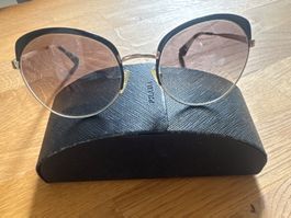 Sonnenbrille Prada Damen mit Etui goldfarben schwarz