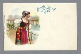 TICINO, LUGANO, COSTUME, BELLA LITOGRAFIA, MOLTO FRESCA