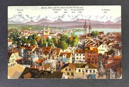 AK Zürich Blick auf die Alpen von der Urania aus ungelaufen