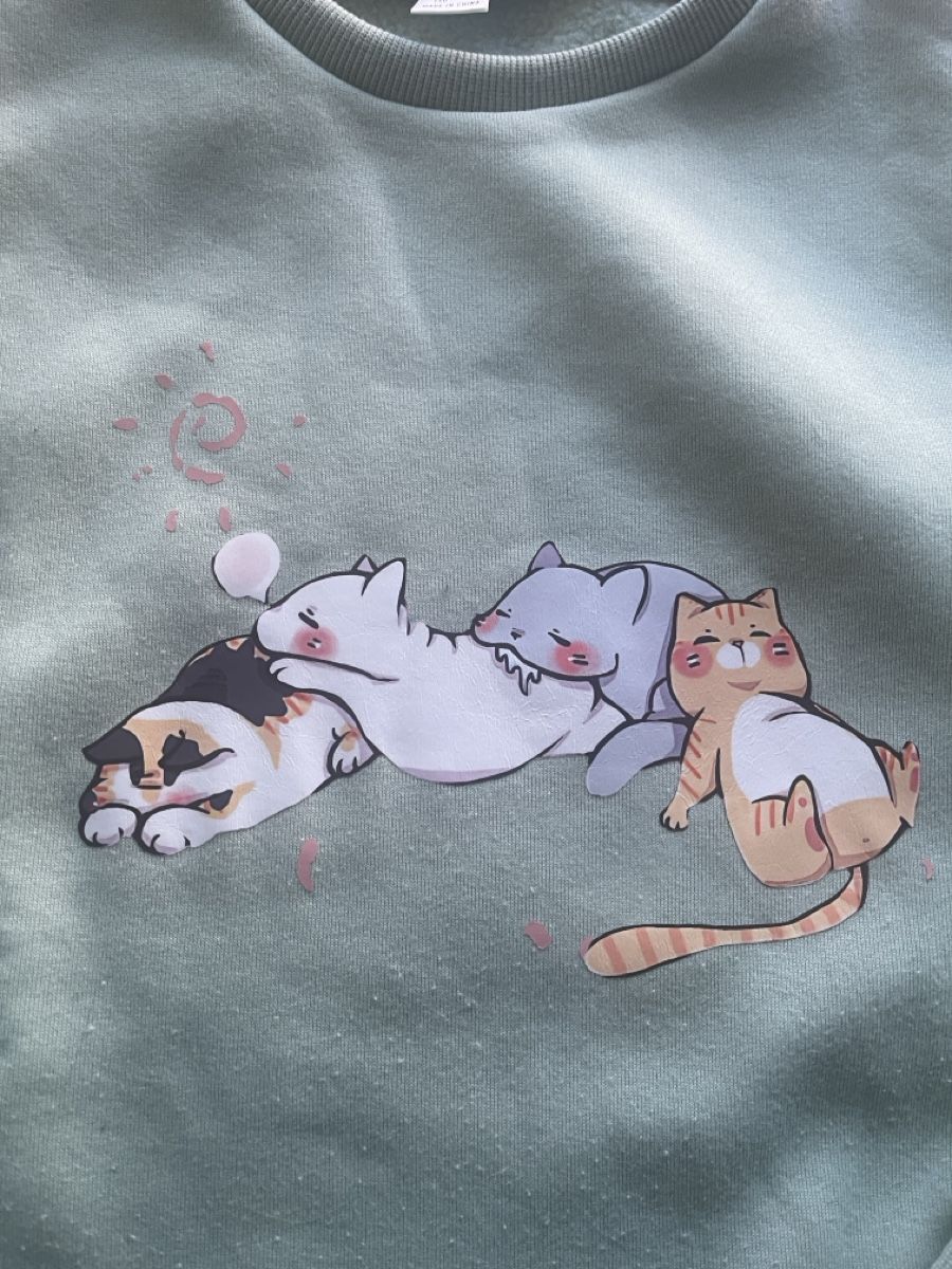 Maglioni & Felpe: Grüner Mädchen Pullover mit Katzen Motiv, Grösse 146 – Usato da Meilen venduto da Golfer04 2