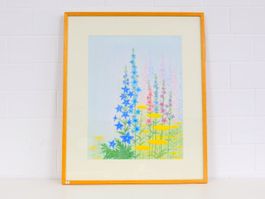 Eugen Zillioli Original Pastell Zeichnung, 1997, Blumen