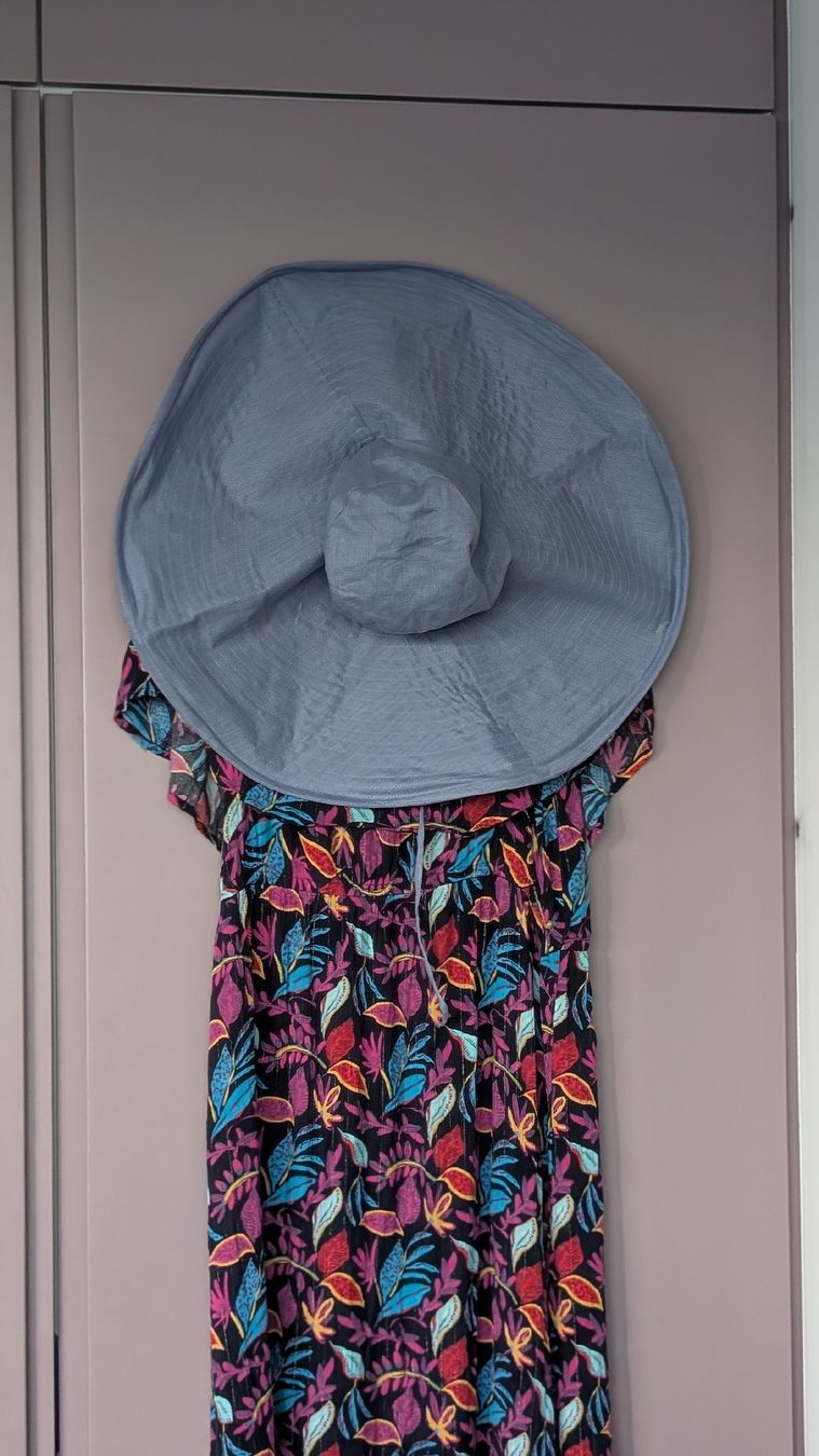 Copricapi, berretti & cappellini: Extra wide brim 20cm dramatic linen sun hat lavender gray – Nuovo (secondo la descrizione) da Meyrin venduto da att_mgj5 4