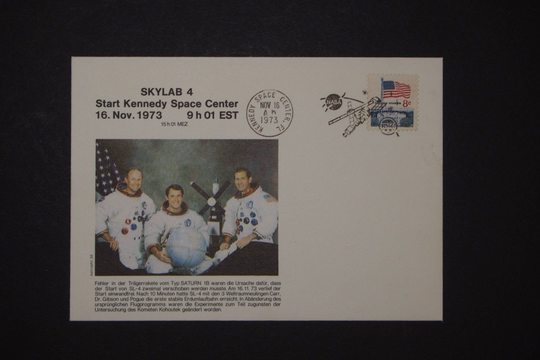 Alle Briefmarken: 1973 Karte Start Kennedy Space Center – Gebraucht aus Solothurn von and_fxw5