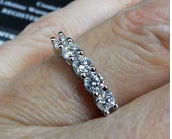 Bague argent avec diamants de moissanite de 0,5 ct GRA