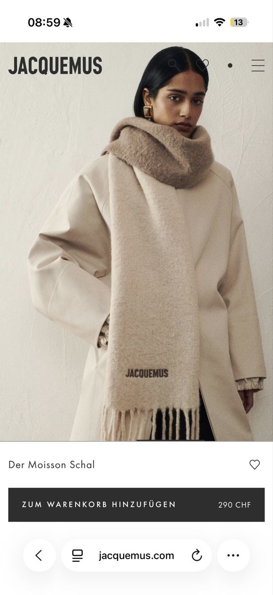 Jacquemus Foulard & Sciarpe: Schal Jacquemus beige Alpaca Wolle – Nuovo (secondo la descrizione) da Wädenswil venduto da sinuuro 5
