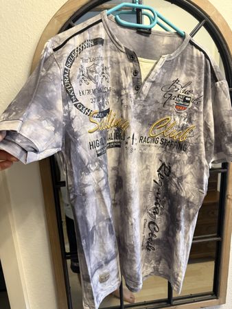 Gestreiftes Herrenhemd Gr. 3XL, Sommerliches Freizeitshirt 4