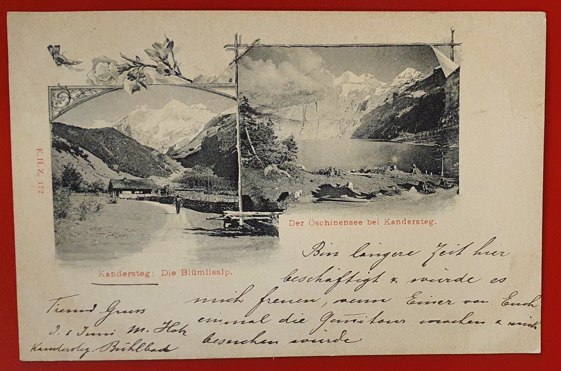 Ansichtskarten: Kandersteg 1899, Blümlisalp - Öschinensee – Gebraucht aus Kreuzlingen von Rschweiz1