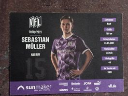 VfL Osnabrück Autogrammkarte Sebastian Müller, Saison 20/21