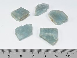 Aquamarin flache Rohsteine 19 bis 22mm 5Stk. - 47.50ct