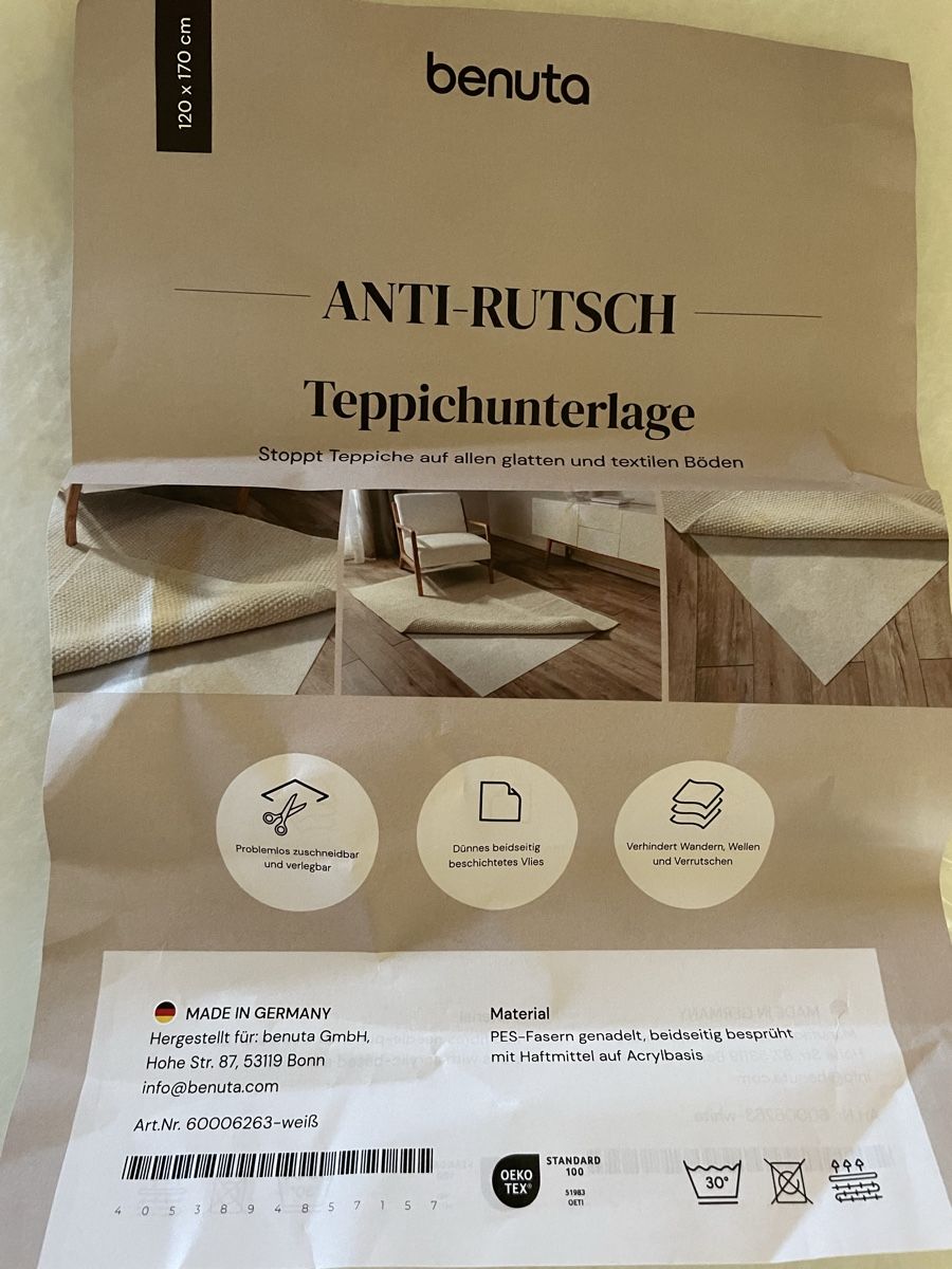 Tappeti: Teppichunterlage Anti-Rutsch neu – Nuovo e nell'imballaggio originale da Siebnen venduto da Starlauf