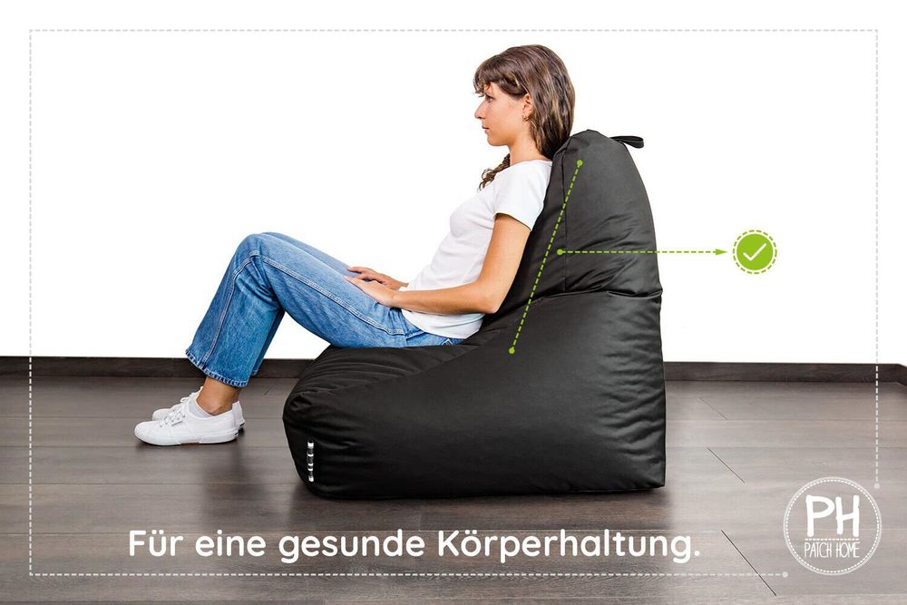 Sessel: XXL Sitzsack Lounge Sessel Gamer Sitzkissen schwarz – Neu und originalverpackt aus Wallenwil von toesstal-vertrieb 3