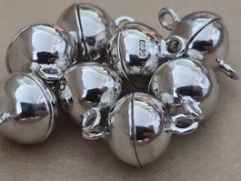 Silber 925 Magnet Schließe 12x8mm Endteil Schmuck Kette